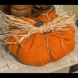 Farmhouse aOrange Burlap Pumpkin Fall Decor